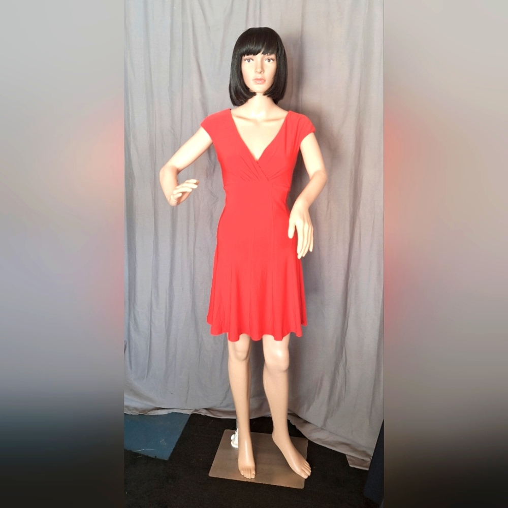 Ralph Lauren Red Cap Sleeve MidiDress/ Size 4